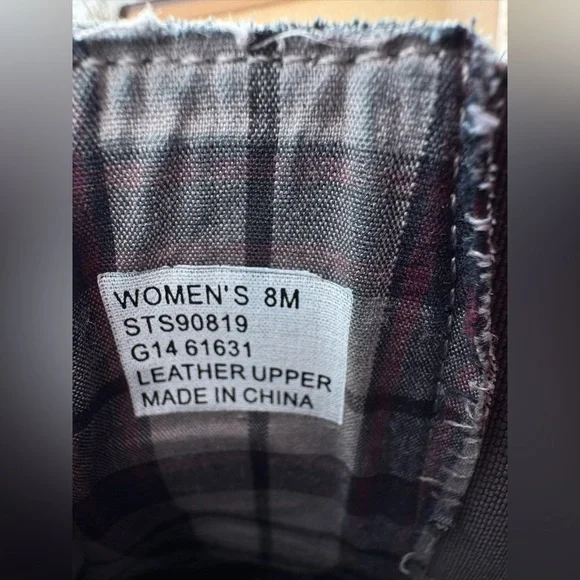 Sperry Leather Ankle Boots 8M Taupe Braided Strap Block Heel Chelsea Boho - Picture 5 of 16